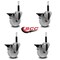 Service Caster 4'' Nylon Swivel 3/4'' Expanding Stem Caster Set with Brake, 4PK SCC-EX20S414-NYS-PLB-34-4 - alternate 3
